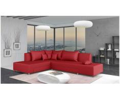 JUSTyou Livia Sofá esquina Rojo Cuero sintético