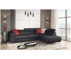 JUSTyou Corina Sofá esquina Gris Tejido estructurado