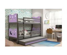 JUSTyou Ola con cama supletoria Litera Grafito