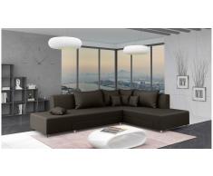 JUSTyou Livia Sofá esquina Marrón Velour