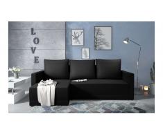 JUSTyou Kaori Sofa esquinero Negro Cuero sintetico