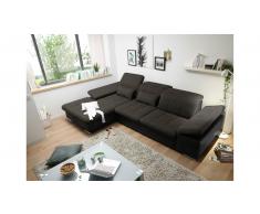 JUSTyou Maryland Sofá esquinero Negro Antracita