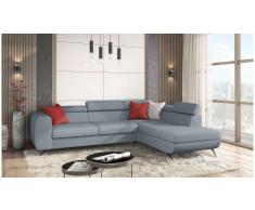 JUSTyou Corina Sofá esquina Azul Tejido estructurado