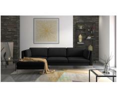 JUSTyou Siri Sofá esquinero Negro Tejido estructurado