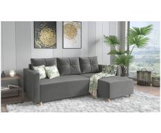 JUSTyou Livenza Sofá esquinero Blanco Velour