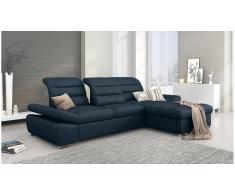 JUSTyou Helia Sofa esquinero Azul Cuero sintetico