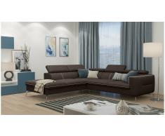 JUSTyou Diogo Sofá esquina Marrón Velour