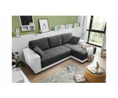 JUSTyou Alabama Sofá esquinero Blanco Antracita