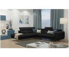 JUSTyou Diogo Sofá esquina Negro Tejido estructurado
