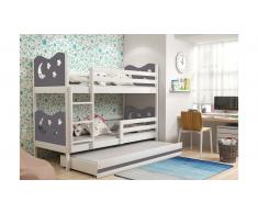 JUSTyou Ola con cama supletoria Litera Blanco Grafito