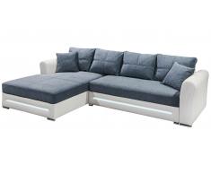 JUSTyou Hartford Sofá esquinero Blanco Antracita