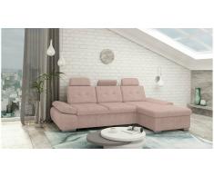 JUSTyou Carlota Sofá esquina Rosa Velour