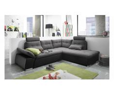 JUSTyou Missouri Sofá esquinero Negro Antracita