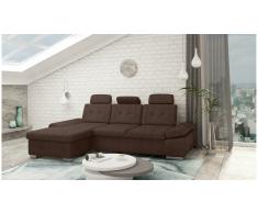 JUSTyou Carlota Sofá esquina Marrón Velour