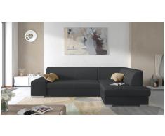 JUSTyou Piave Sofá esquinero Antracita Cuero sintético