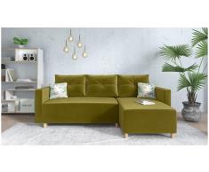 JUSTyou Lamone Sofá esquinero Amarillo Velour