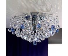 Orion LENNARDA - Lámpara de techo de cristal, azul/cromo