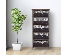 HOMCOM Armario Madera Madera Marron 40x29x90cm