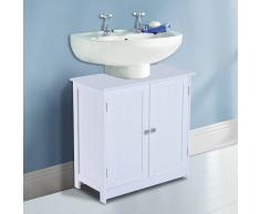 HOMCOM Armario tipo Gabinete de Almacenaje – Color blanco - Madera – 60 x 30 x 60cm