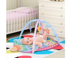 HOMCOM ® Manta Bebé Cojín de Juego con 5 Animales Colgantes 92x65x45cm