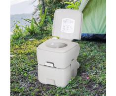 kleankin Inodoro Portátil Químico Baño WC 20L con Tapa para Camping Viaje Ancianos Caravana Barco con Cisterna Carga 200kg - 41.5x36.5x42cm