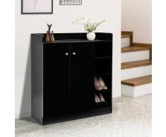 HOMCOM ® Armario Zapatero Madera 2 Puertas 4 Estantes 83x30x90cm