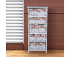 HOMCOM Armario Madera Madera Blanco 40x29x90cm