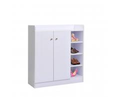 HOMCOM Mueble zapatero armario para zapatos 2 Puerta Estanteria 80x30x90cm