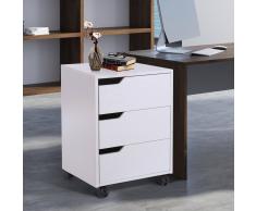 HOMCOM ® Armario Archivador Móvil 3 Cajones Con Ruedas(2 con Frenos) 40x50x57.5cm MDF