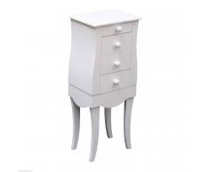 HOMCOM Armario Tocador Joyero 30x22x75cm con 1 Espejo 3 cajones y 2 colgadores Madera