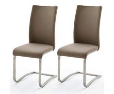 Robas Lund silla mecedora Arco Juego de 2 Cappuccino de cuero / Negro / Negro / Gris / Blanco / medianoche inoxidable 43x103x52 cm