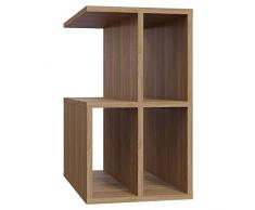 Mesa auxiliar, 100% Tablero de aglomerado rechapado en melamina, Color Roble