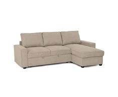 BUDWING Nina Sofá Cama 3 Plazas Chaise Longue Reversible (Lado Izquierdo o Derecho), con Almacenaje, en Tejido de Poliéster, Dimensiones Totales 239cm(Ancho) x153,5cm(Fondo) x86,5cm(Alto)
