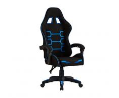 SHIITO | Silla Gaming Profesional | Ergonómica con Respaldo Reclinable | Modelo Martin - GC112 | Negro y Azul - 130 x 49 x 64