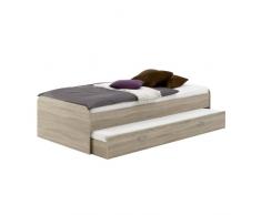 FMD Möbel Sofá Cama, Material de Madera, Roble Sonoma, Einzel