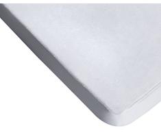 Sancarlos- Protector de colchón fino, Microfibra, Impermeable y transpirable, Color Blanco, Cama de 105 cm