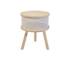 Tosel Lucienne Mesa baúl de almacenaje, Maciza, Madera, Blanco, 38 x 38 x 58 cm