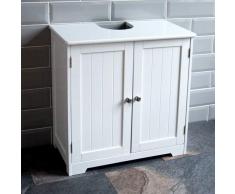 Home Discount Priano bajo Fregadero Armario de baño de pie Unidad de Almacenamiento Armario para Lavabo, Color Blanco