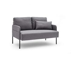 Atlantic Home Collection Sofá de 2 plazas Glenn, Gris, Breite x Tiefe x Höhe: 120 x 77 x 79 cm
