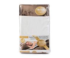 Gözze - Ropa de cama reversible, Tacto de cachemira, Funda nórdica: 135 x 200 cm, Funda de almohada: 80 x 80 cm, Microfibra - Marrón topo/blanco roto