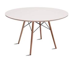 BEAT COLLECTION Mesa de Comedor, Haya, Blanco, 1