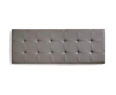 ECCOX - Cabecero de Cama Capitone a Cuadros de Polipiel - Cabezal Tapizado en Polipiel con Acolchado de Espuma y Refuerzo Trasero - Color Gris - 112 cm para Camas de 100 cm
