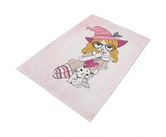 Alfombra de poliester estampada 60 x 100cm modelo ElleElf multicolor