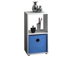 VCM Benos-4x4 Estante de baño, Madera, Blanco, 64x31x30 cm