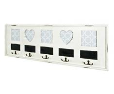 Haku Möbel Perchero de Pared, Madera, Blanco Envejecido, 3 x 77 x 26 cm