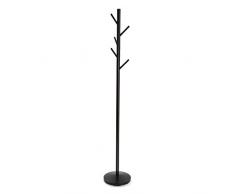 Versa Adelisa Perchero de Pie de Estilo Minimalista, con 5 Ganchos o Colgadores para Ropa o Bolsos para el Recibidor, Medidas (Al x L x An) 170 x 28,5 x 28,5 cm, Metal, Color Negro