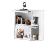 Iris Ohyama, Mueble de almacenamiento con 4 puertas plegables / Armario de madera / Abatible / Armario, Diseño,Modular, Oficina, Casa biblioteca - Flap Rack - FR-F4 - Roble Blanco