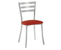 ASTIMESA SCRRRO Dos sillas de Cocina, Metal, Rojo, Altura de Asiento 45 cms