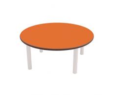 Mobeduc Mesa Infantil Redonda de los niños, Madera, Naranja, tamaño 2, 80 x 53 cm