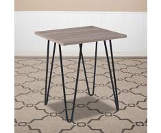 Flash Furniture Oak Park Collection Mesa Auxiliar con Acabado de Grano de Madera con Patas de Metal, Otros, Madera Flotante
